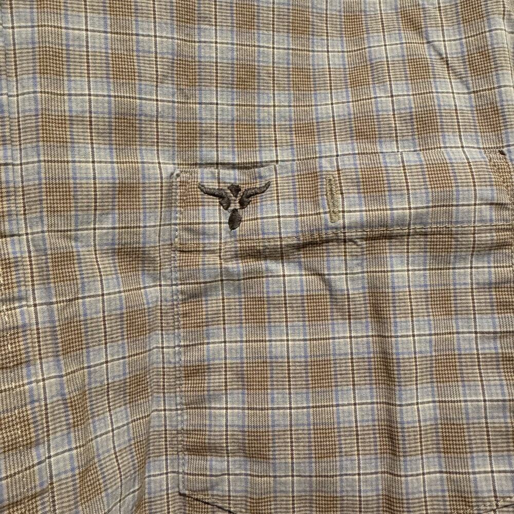Wrangler 20x Competition Plaid Shirt Advanced Comfort Brown Blue Mens XXL - Picture 2 of 6